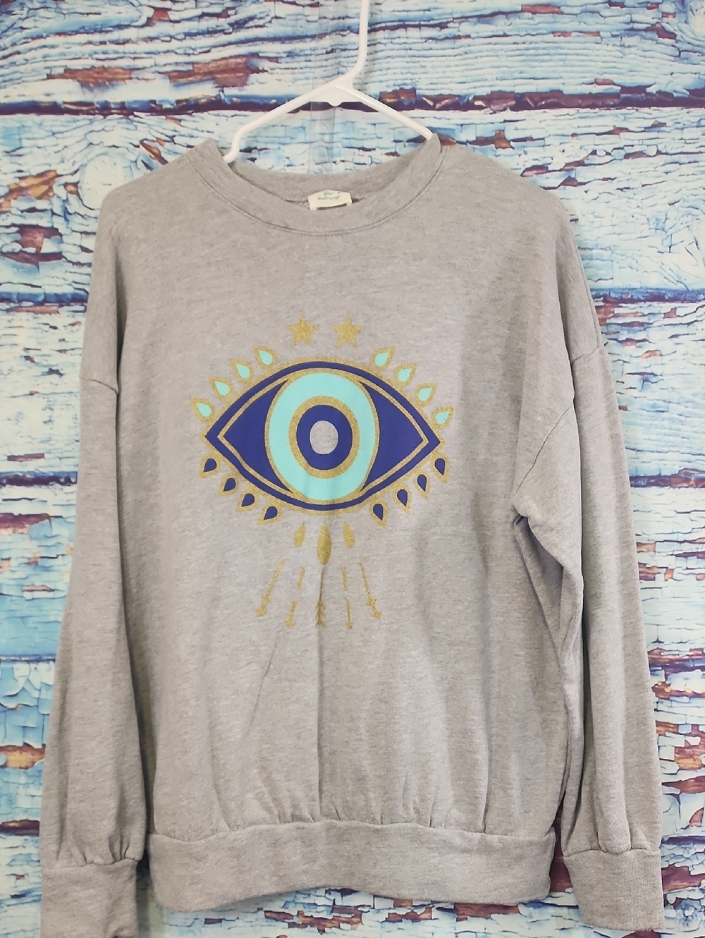 Women's Gray Graphic Eye Sweatshirt